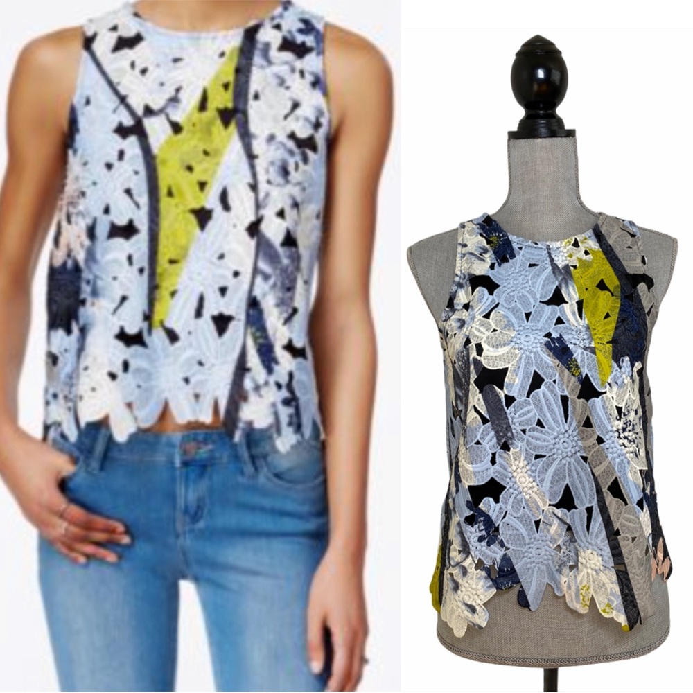 BAR III Floral Top XS